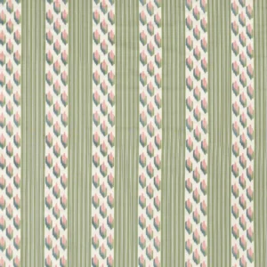 green striped embroideried fabric from Sanderson