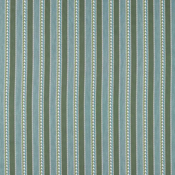 Belari Fabric - Spirulina / Lagoon by green striped woven fabric from Sanderson