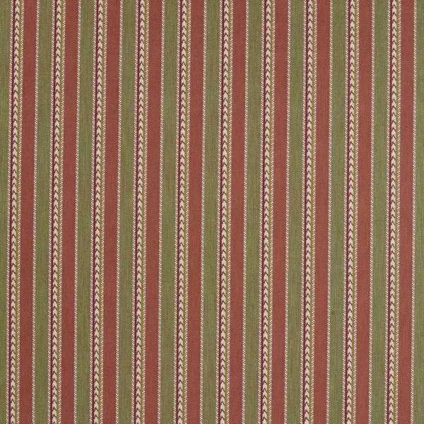 Belari Fabric - Avocado / Aleppo Pepper by red striped woven fabric from Sanderson