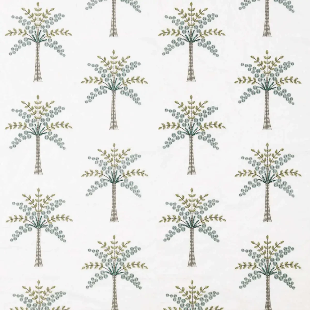 blue botanical linen fabric from Sanderson