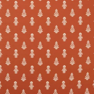red botanical woven fabric from Sanderson