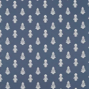 blue botanical woven fabric from Sanderson
