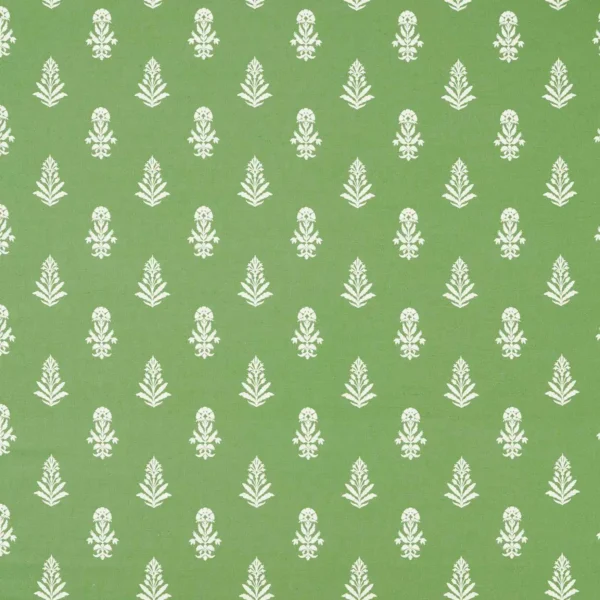 Dabu Fabric - Spirulina by green botanical woven fabric from Sanderson