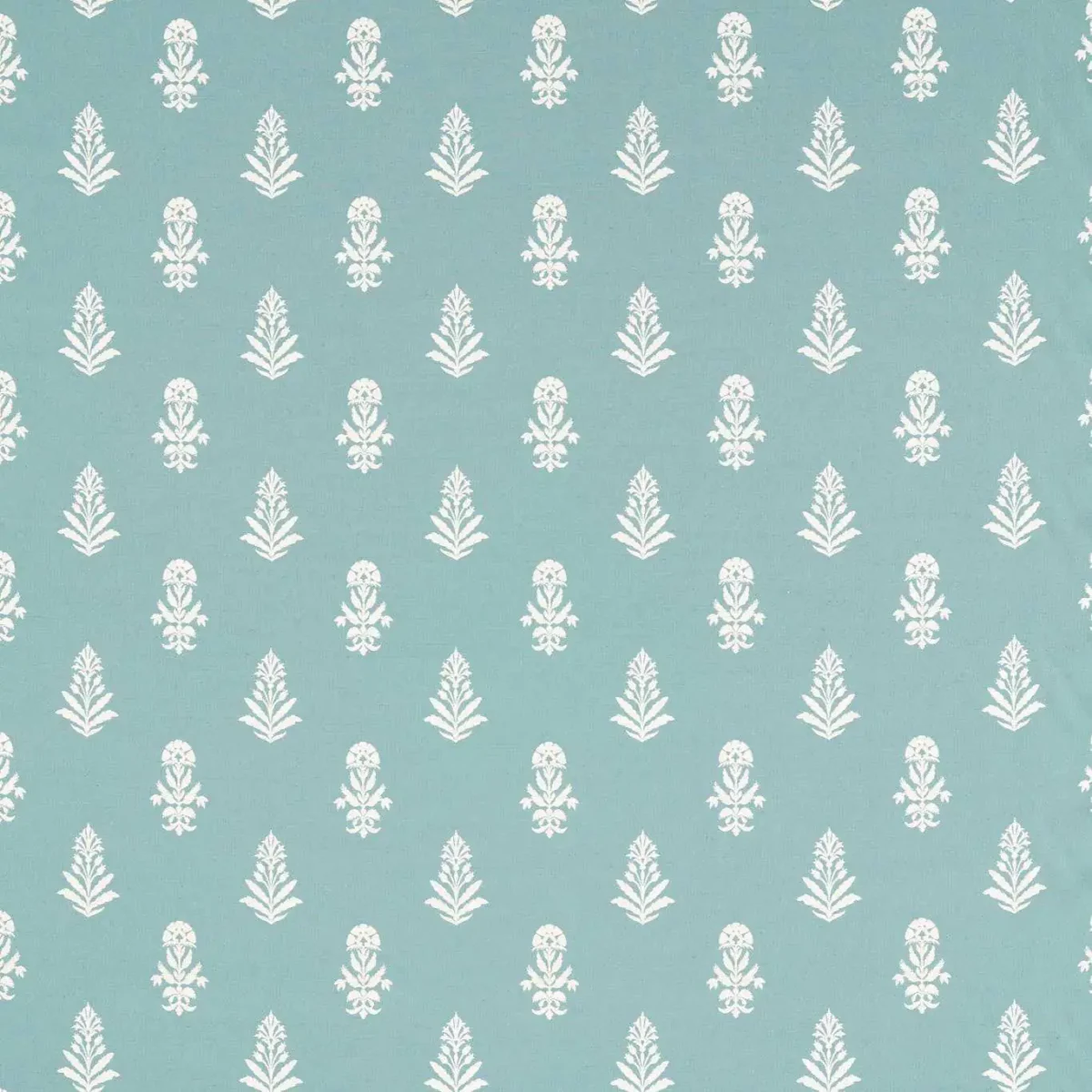 Dabu Fabric - Lagoon by blue botanical woven fabric from Sanderson