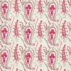 red botanical embroideried fabric from Sanderson