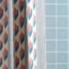 green striped curtain with wall