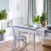 white botanical curtain with