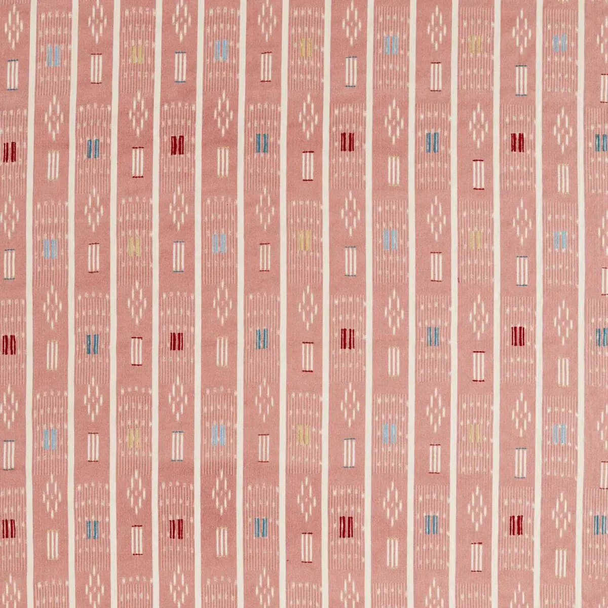 pink striped embroideried fabric from Sanderson