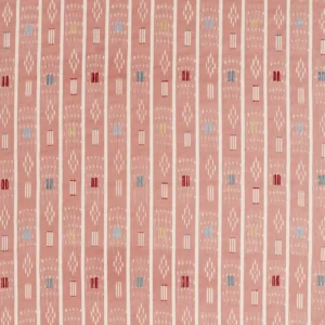 pink striped embroideried fabric from Sanderson