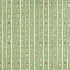 green striped embroideried fabric from Sanderson