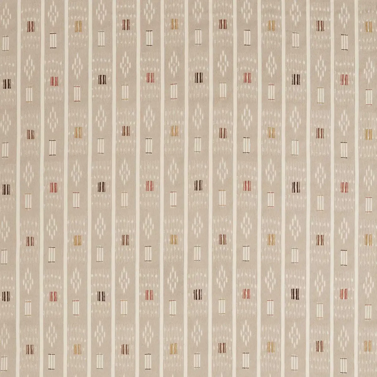 Safar Fabric - Shiitake by brown striped embroideried fabric from Sanderson