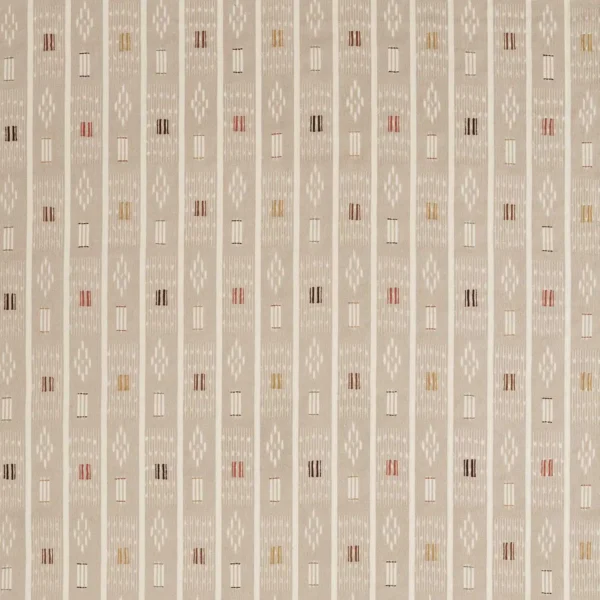 brown striped embroideried fabric from Sanderson