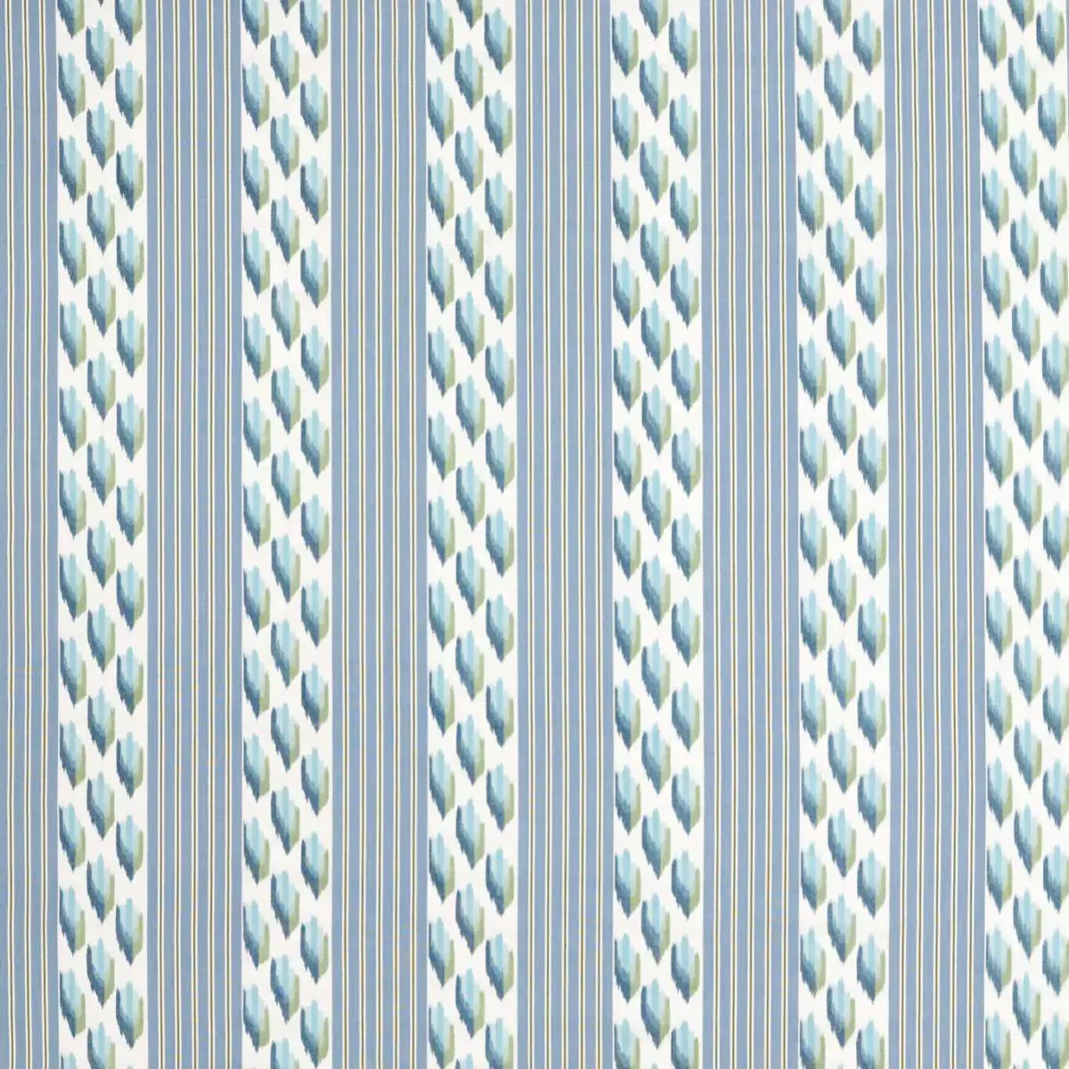 Musafir Fabric - Persian Blue / Cardomom by blue striped embroideried fabric from Sanderson