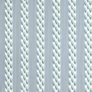 blue striped embroideried fabric from Sanderson