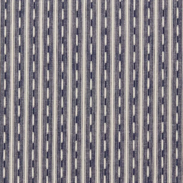 Toba Fabric - Indigo by purple striped woven fabric from Sanderson