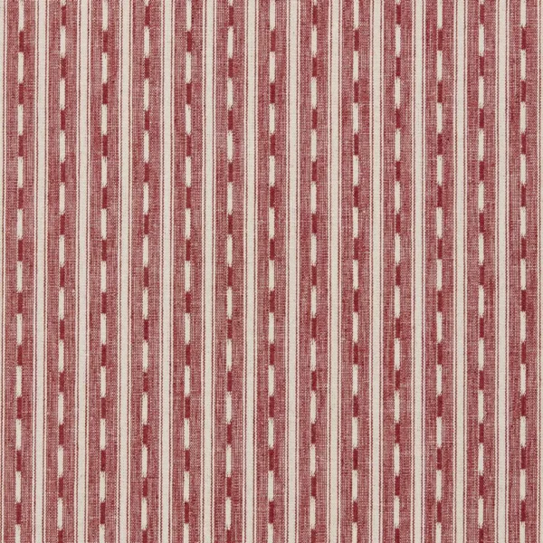 Toba Fabric - Loganberry by red striped woven fabric from Sanderson