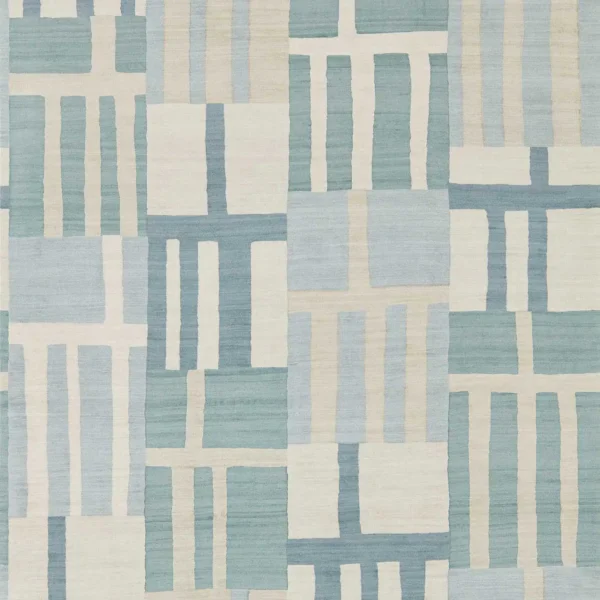 Monolith Wallpaper - Sapphire / Limestone by blue geometric wallpaper from harlequin