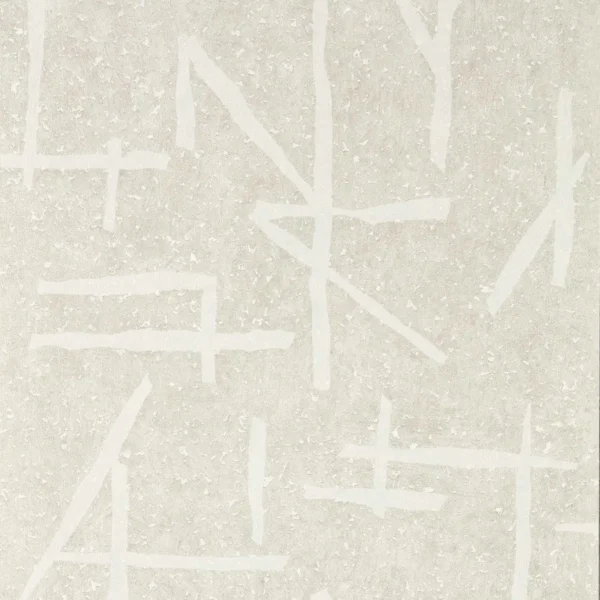 Dolmens Wallpaper - Chalk / Porcelain by black-grey geometric wallpaper from harlequin