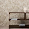 neutral misc wallpaper and wall with bookshelf and vases