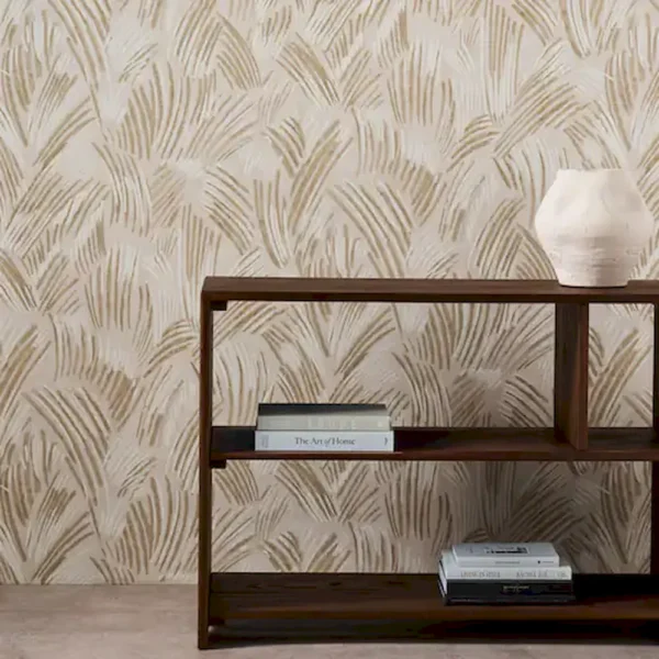 Glyph Wallpaper - Sandstone / Chalk by neutral misc wallpaper and wall with bookshelf and vases