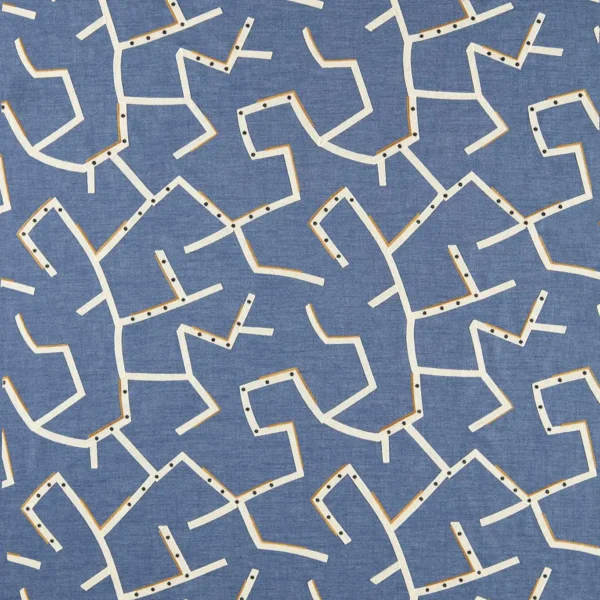 Saraceno Fabric - Nordic by blue misc embroideried fabric from Harlequin