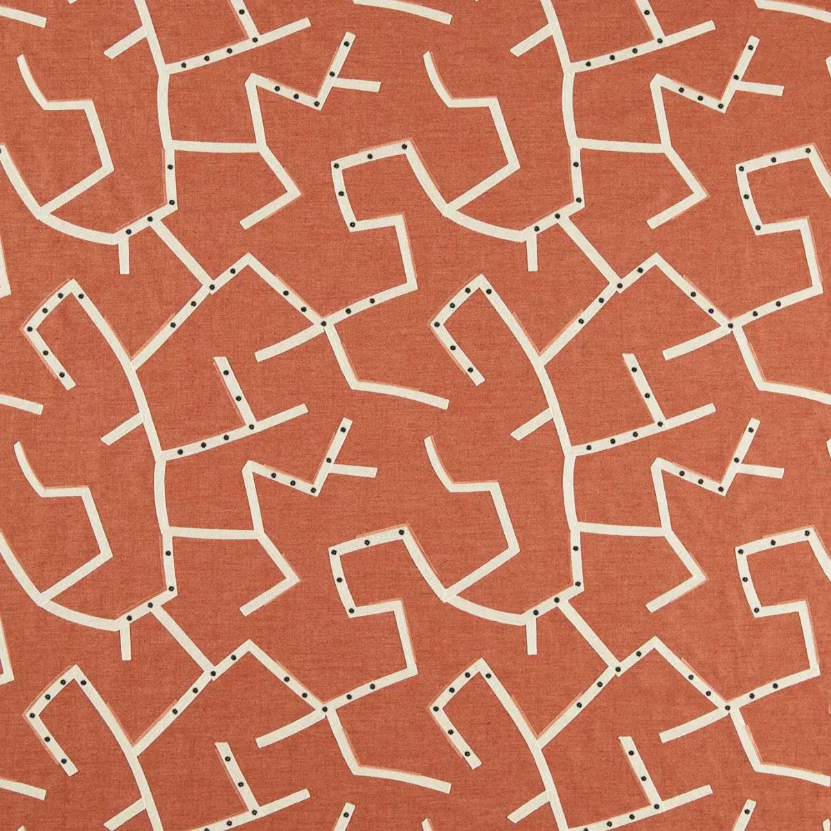 Saraceno Fabric - Rust by red misc embroideried fabric from Harlequin