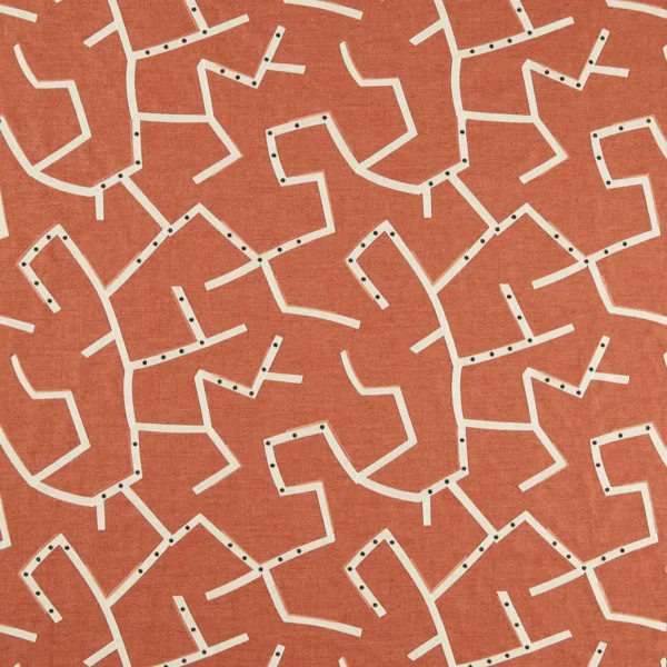 Saraceno Fabric - Rust by red misc embroideried fabric from Harlequin