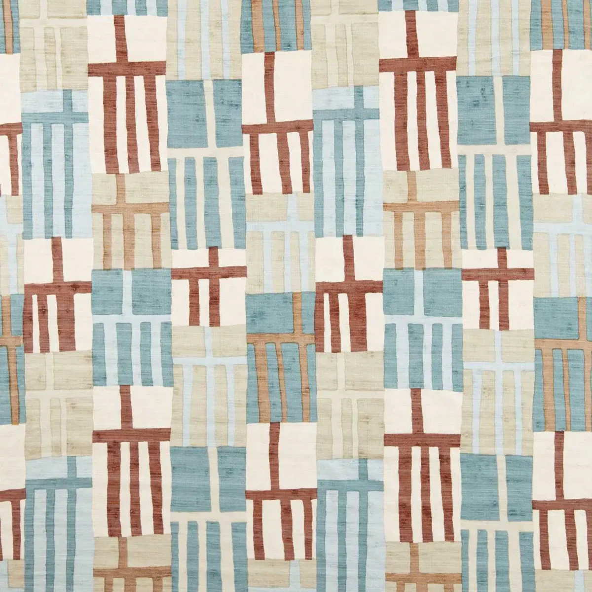 Monolith Fabric - Jasper / Zircon by red geometric silk-satin fabric from Harlequin