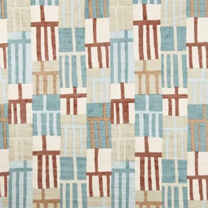 red geometric silk-satin fabric from Harlequin