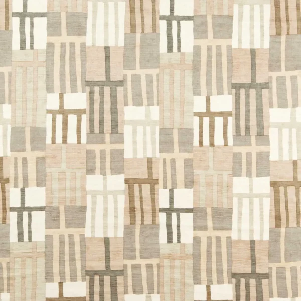 Monolith Fabric - Sapphire / Limestone by brown geometric silk-satin fabric from Harlequin