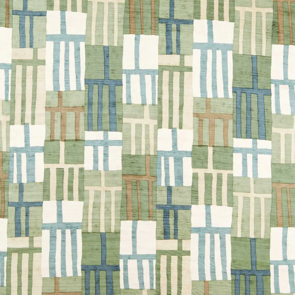 Monolith Fabric - Jade / Kyanite by green geometric silk-satin fabric from Harlequin