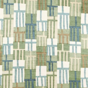 green geometric silk-satin fabric from Harlequin
