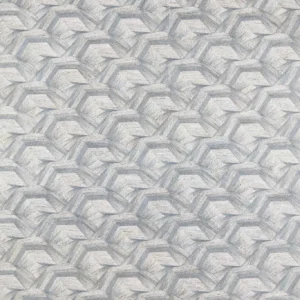 blue geometric embroideried fabric from Harlequin