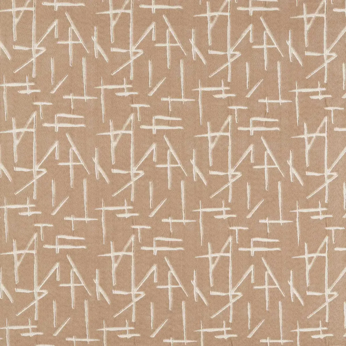 Dolmens Velvet Fabric - Sandstone by brown geometric velvet-chenille fabric from Harlequin