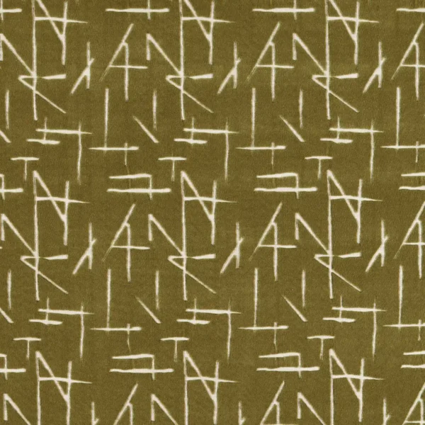 Dolmens Velvet Fabric - Moss by green geometric velvet-chenille fabric from Harlequin