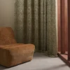 green misc curtain with armchair and window