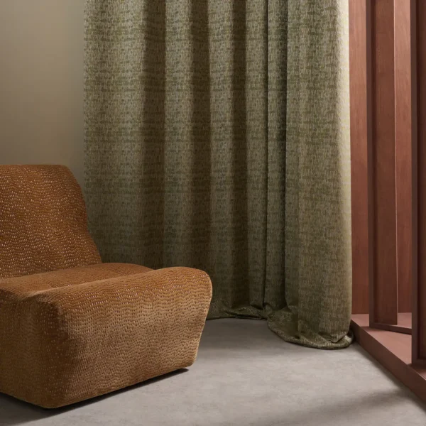 Silt Fabric - Olivine / Jade by green misc curtain with armchair and window