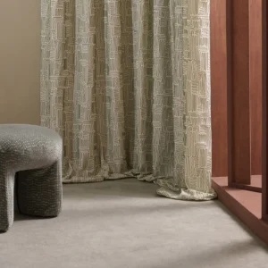 green misc curtain with armchair and window