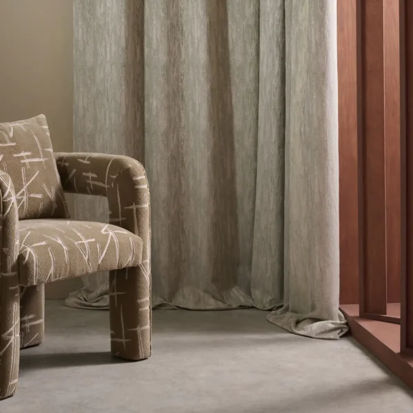 Erosion Fabric - Aloe by green misc curtain with armchair and window