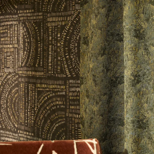 Eliasson Fabric - Kyanite / Emerald by green misc curtain with wall