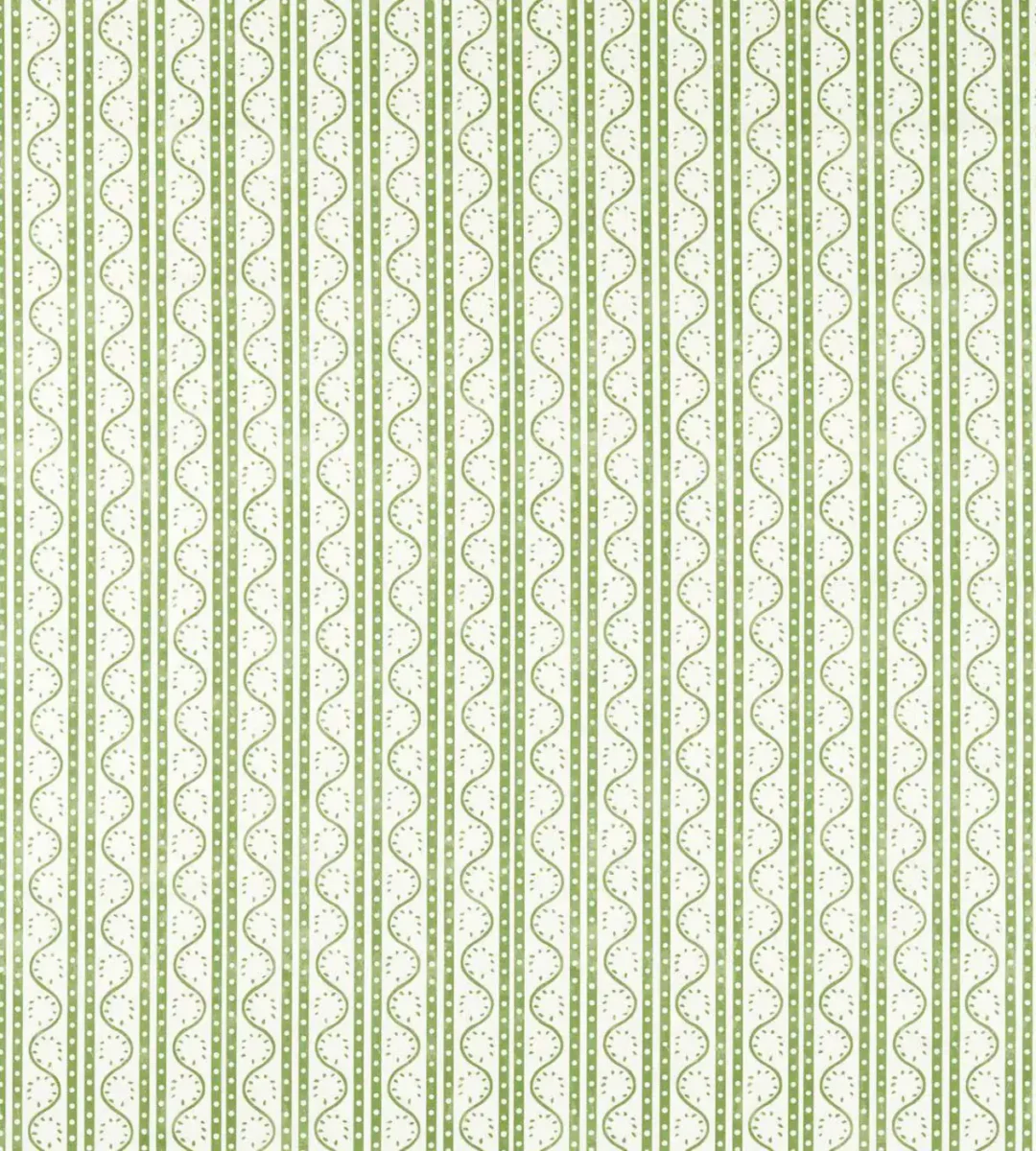 Split Pea Print Fabric - Pine by green striped printed fabric from Scion