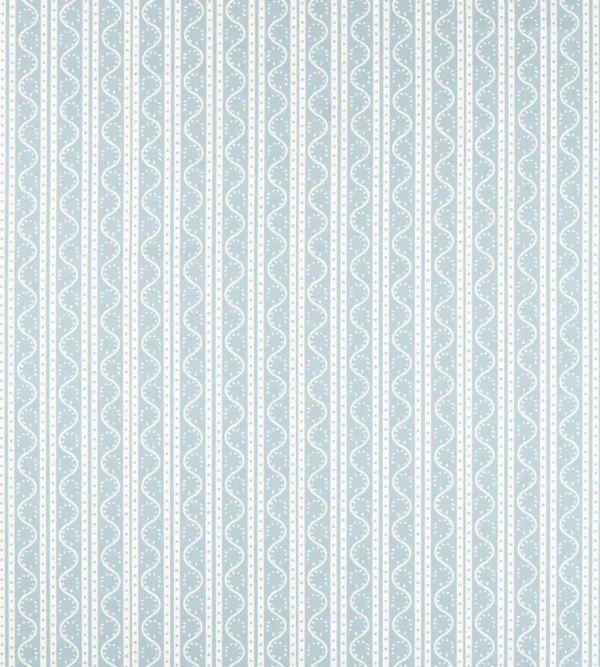 Split Pea Print Fabric - Coast Blue by blue striped printed fabric from Scion