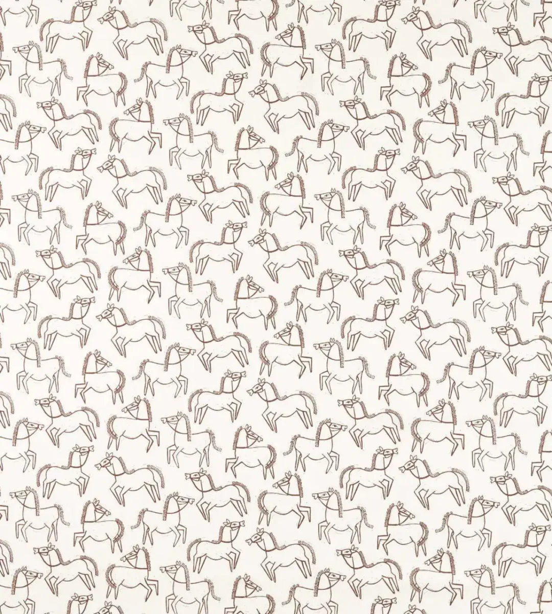 Canter Print Fabric - Chestnut by brown animal printed fabric from Scion