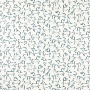 blue animal printed fabric from Scion