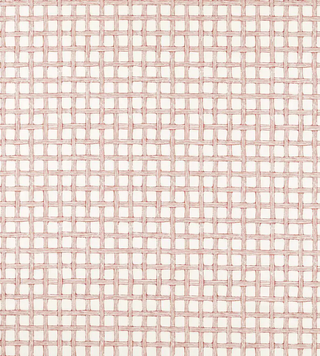 Fretwork Print Fabric - Ladybird Red by red checked printed fabric from Scion