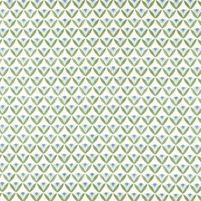 Tulip Trellis Print Fabric - Coast Blue swatch