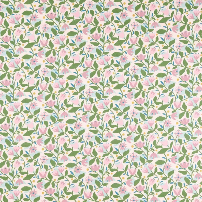 Dancing Daisies Print Fabric - Lilac swatch