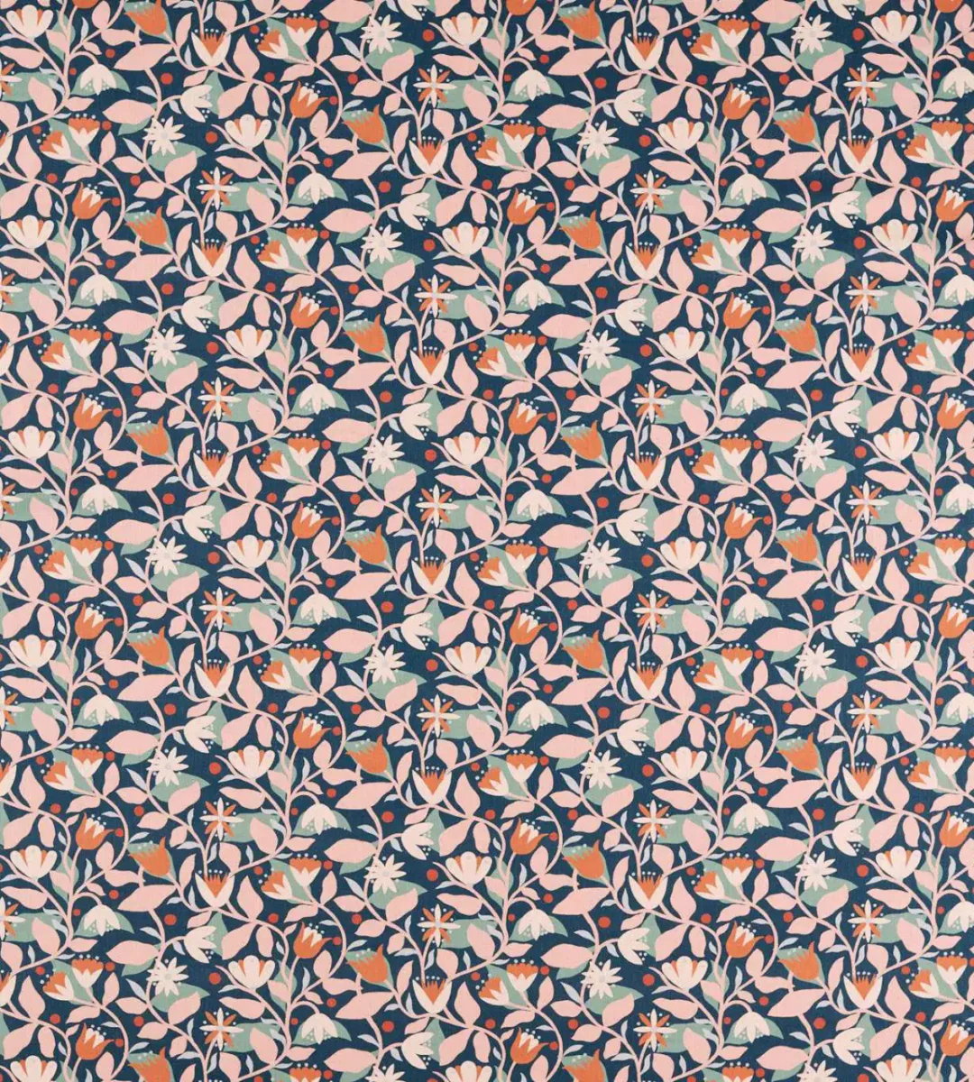 purple botanical printed fabric from Scion