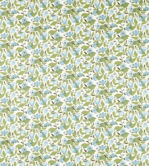 green botanical printed fabric from Scion