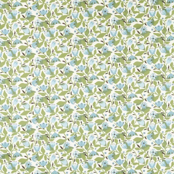 Dancing Daisies Print Fabric - Cornflower swatch